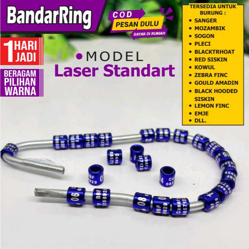 Ring Burung model Laser Standart kenari prenjak cigun muraibatu kacer anis kembang punglor perkutut 