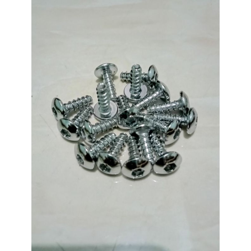 Baut body motor Yamaha ulir kasar kunci L,obeng kembang chrome