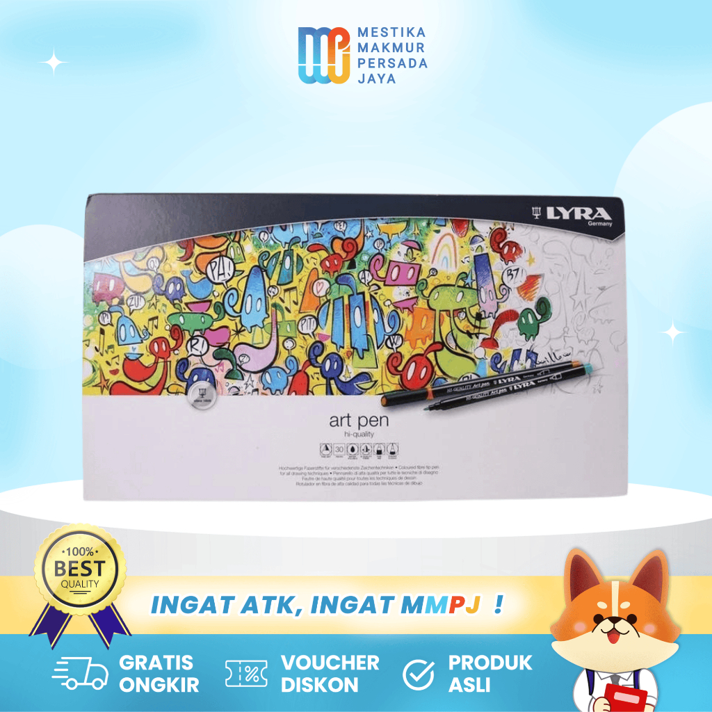 

Lyra Art Pen Spidol Warna Lukis Menggambar Ilustrasi - Metal Box 30Pcs Water-Base 6751300