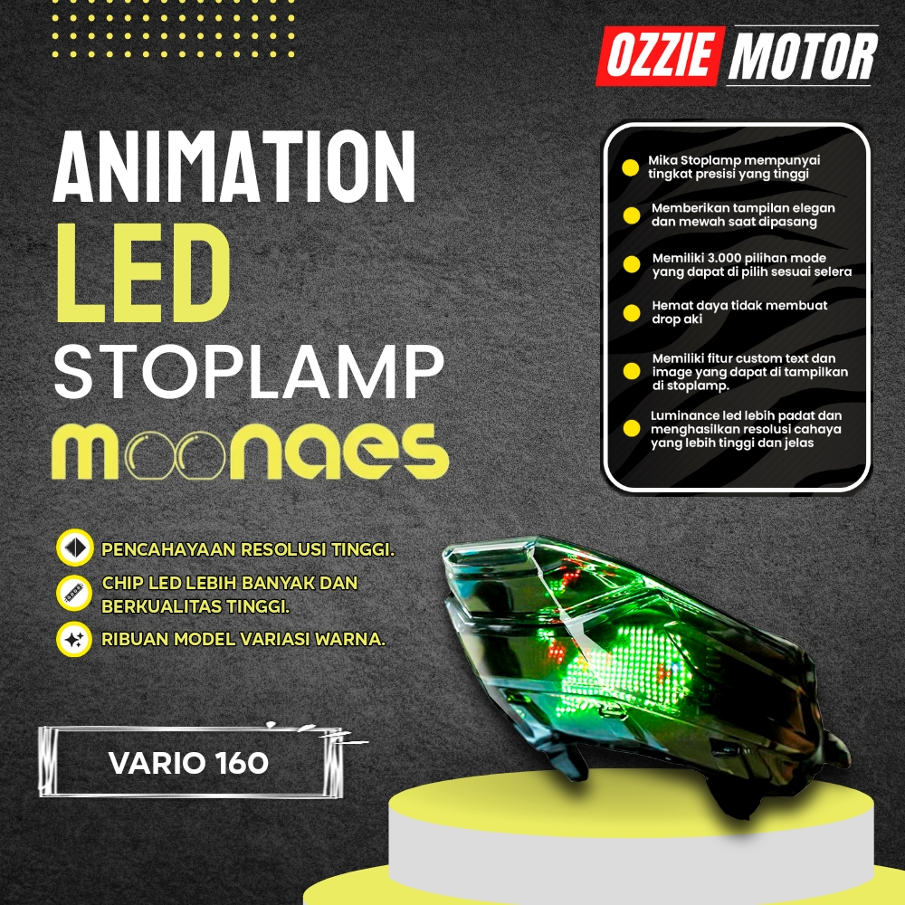 MOONAES ANIMATION LED STOPLAMP HONDA VARIO 160 LAMPU BELAKANG ANIMASI MOTOR VARIO 160 STOPLAMP VARIO