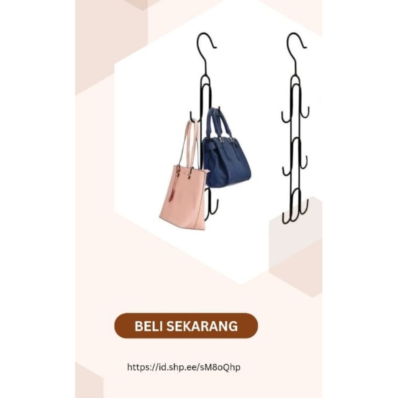 Hanger gantungan tas, gantungan tas besi susun