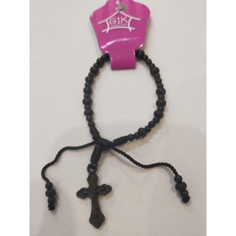 Rosario Gelang Tali Kayu (0909) - Rosario Gelang - Gelang Salib - Gelang Rosario
