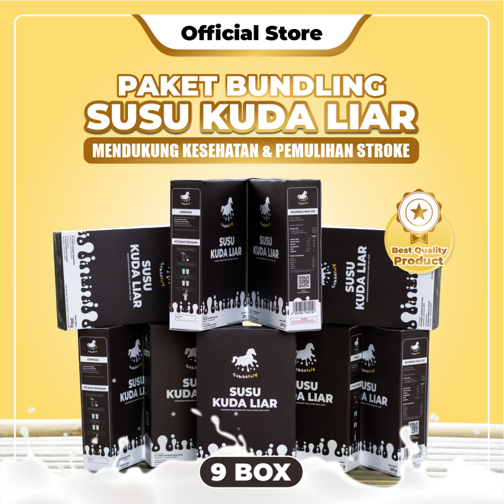 

SumbaGold - Susu Kuda Liar Ampuh Atasi Stroke Kebas dan Kesemutan Paket Bundling 9 Box