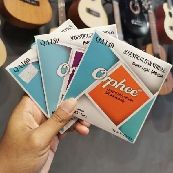 Senar Tali Gitar Guitar Akustik 1 Set Original Elektrik Orphee QA140 QA150 QA160