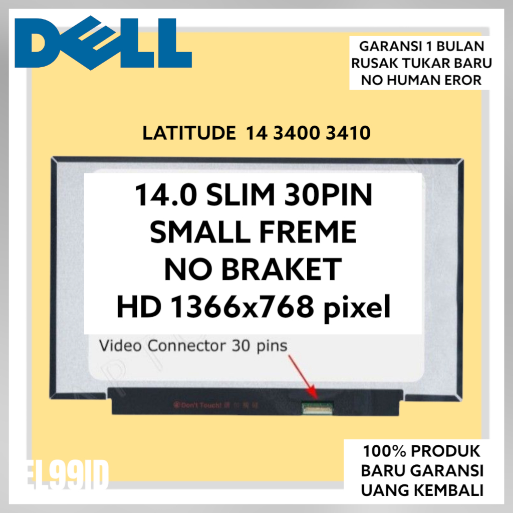 HD LCD LED DELL Latitude 14 3400 3410 No Touchscreen