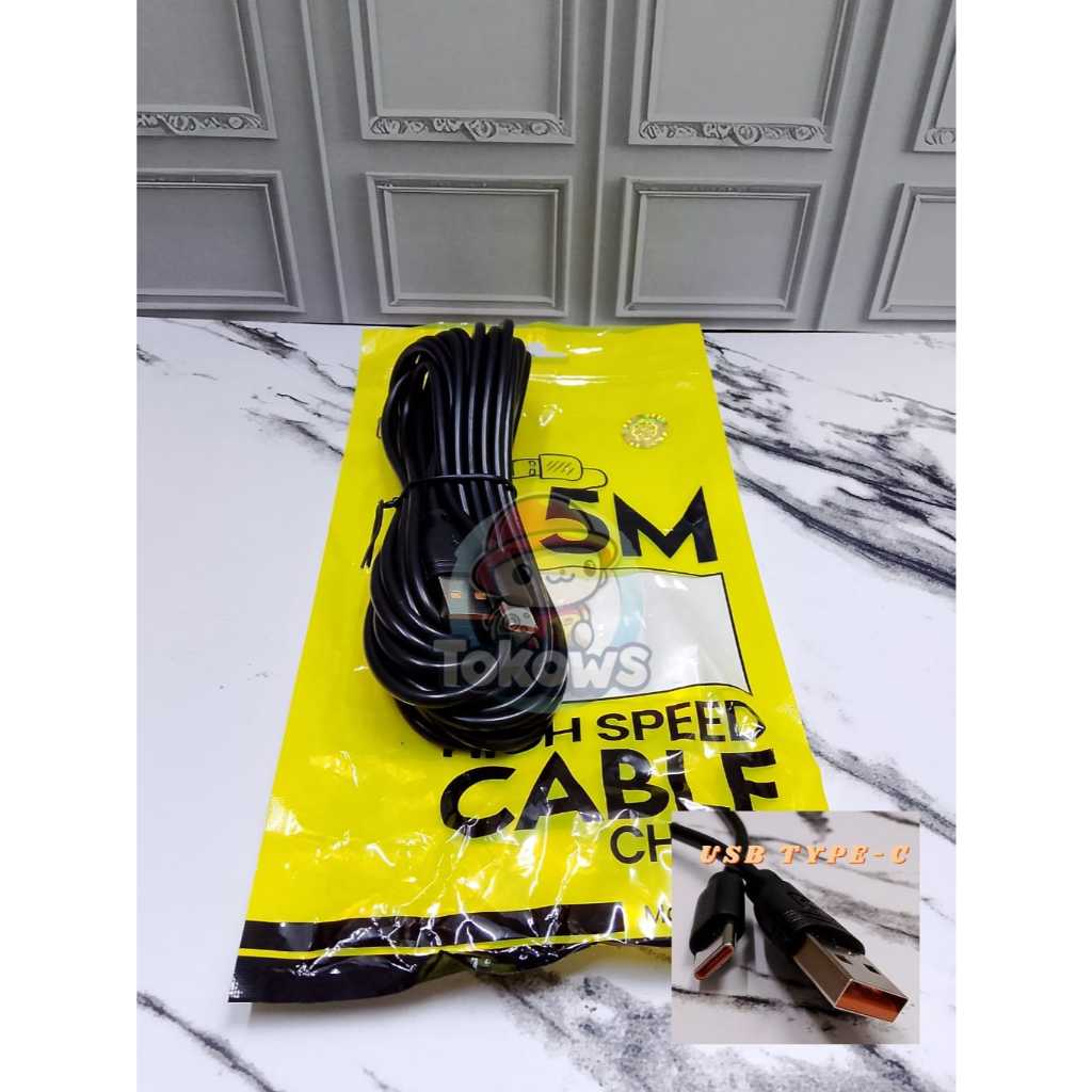 SATOO Cable 5 Meter Type C High Speed Charge Kabel Type-C 5meter Untuk CCTV