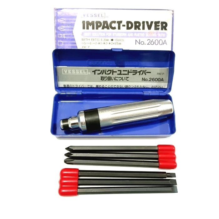 Obeng Ketok Set 6 pcs VESSEL Japan 2600 - Obeng Ketok Set 6pcs VESSEL Jepang 2600A - Impact Driver S