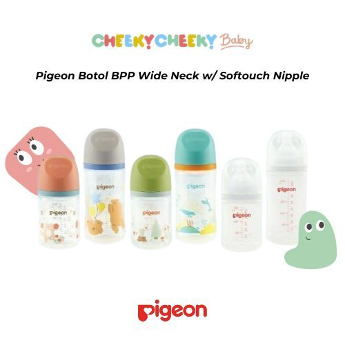Pigeon Botol BPP Wide Neck w/ SofTouch Nipple / Botol Susu Bayi / Botol Susu Newborn