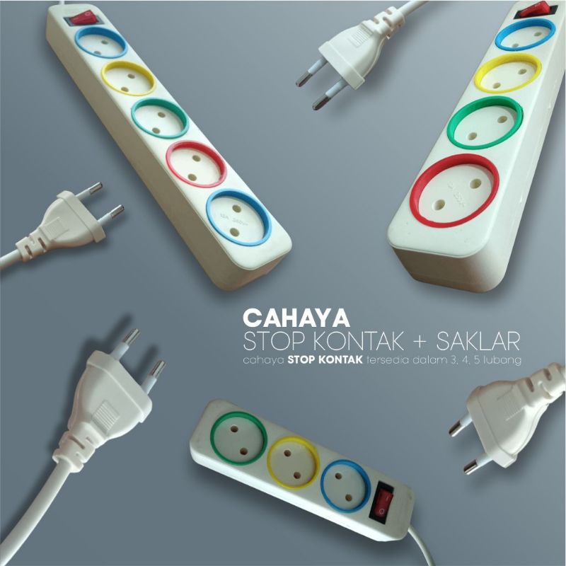 Stop Kontak / Terminal Listrik Warna Gepeng + Saklar Murah