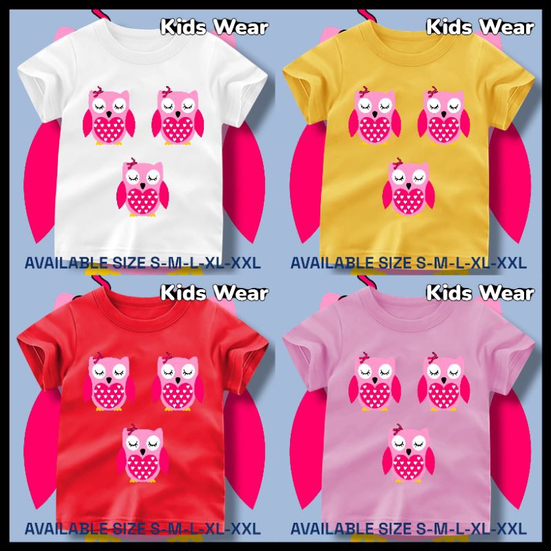 Kaos anak Lucu Motif Owl pink burung hantu terbaru atasan tshirt murah