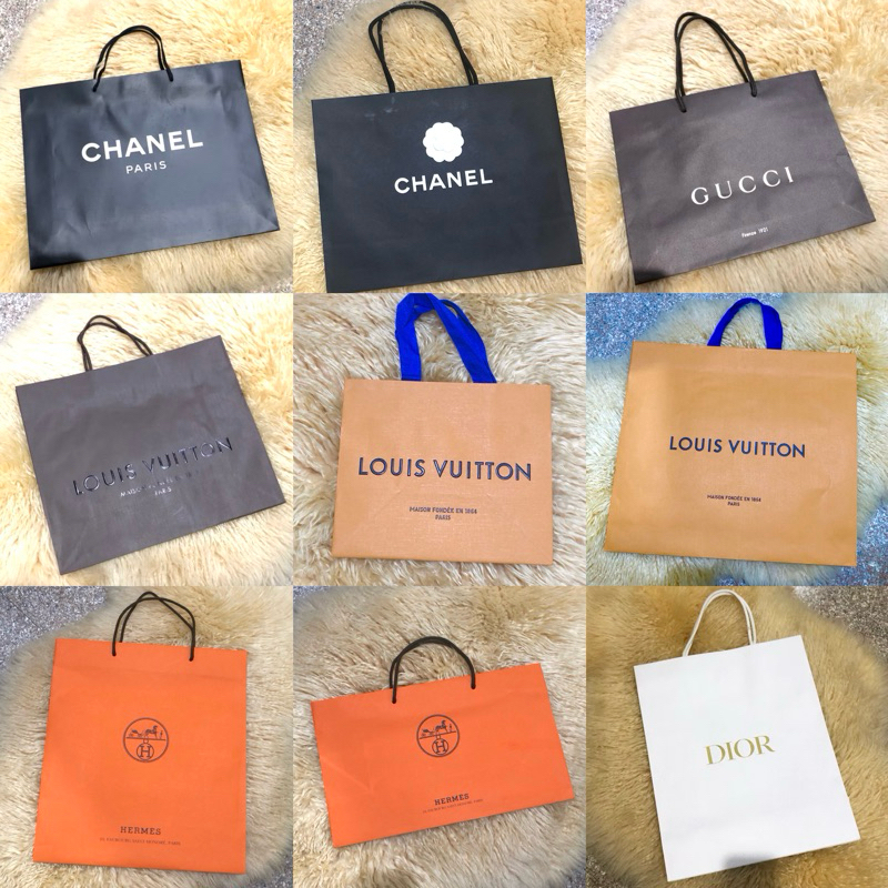

Paper Bag Branded Authentic Hermes, Chanel, Dior, Louis Vuitton LV, Gucci, Celine Kotak Kado Gift Bag