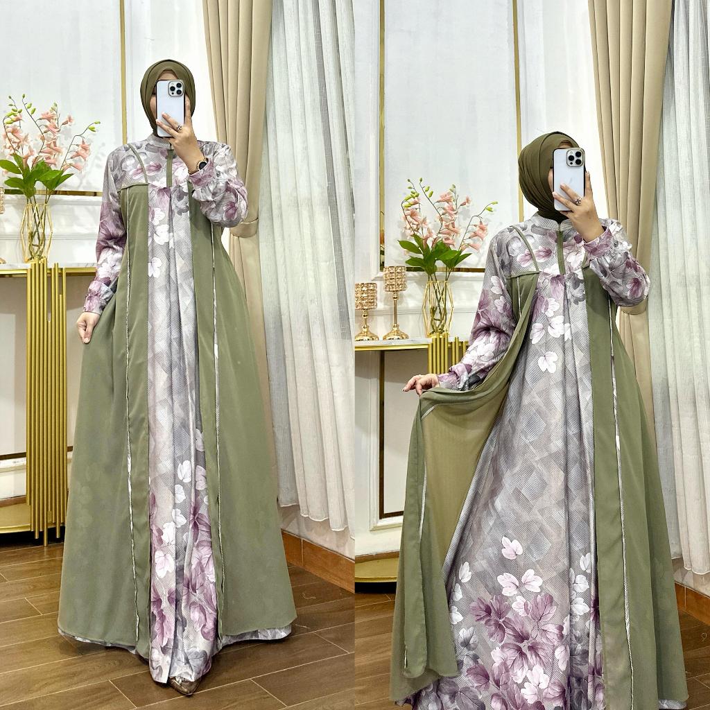 gamis cantik gamis lebaran terbaru baju cantik wanita pakaian lebaran outfit lebaran wanita kekinian