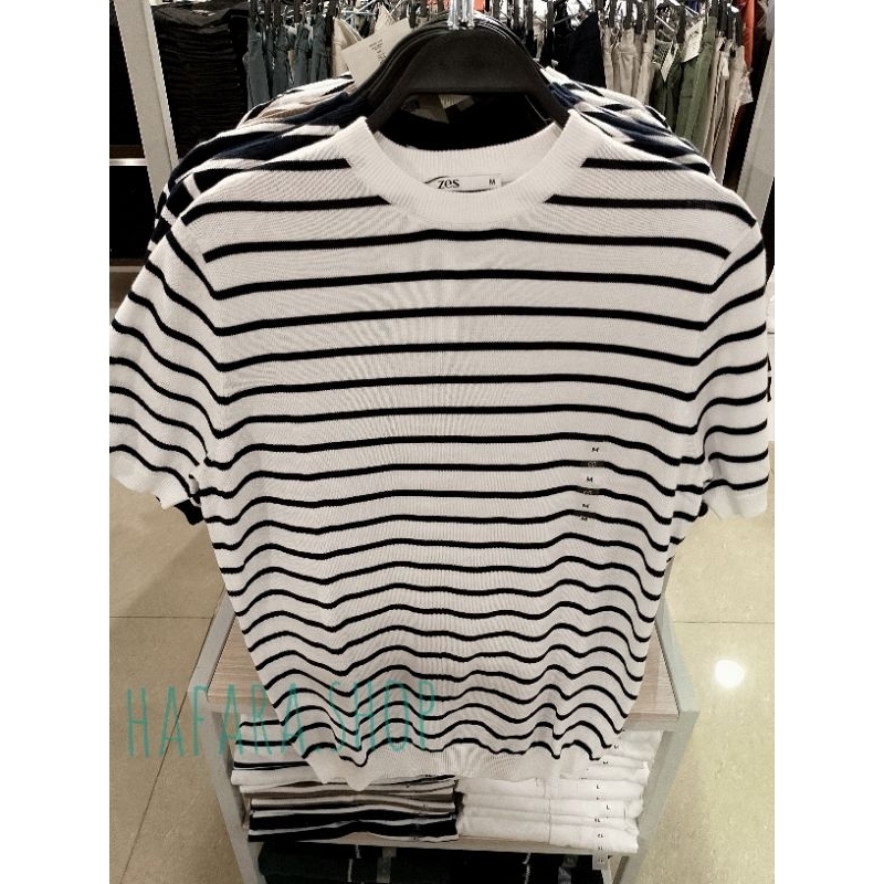 ZES - T-Shirt Flat Knit Stripes Pria