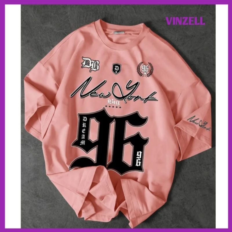 KAOS BIGSIZE (M-6XL) UNISEX COTTON COMBED INISIAL LOGO 96 NEW YORK KOREAN HARAJUKU STYLE M L XL XXL 