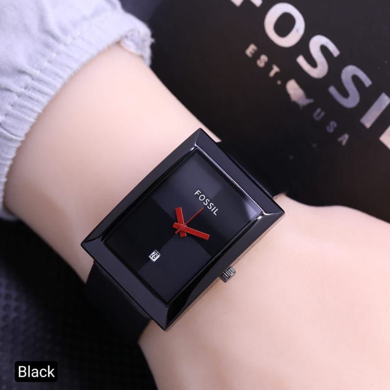 Jam Tangan Wanita Fosil Tali Kulit Tanggal Aktif Analog Quartz ( BISA COD )