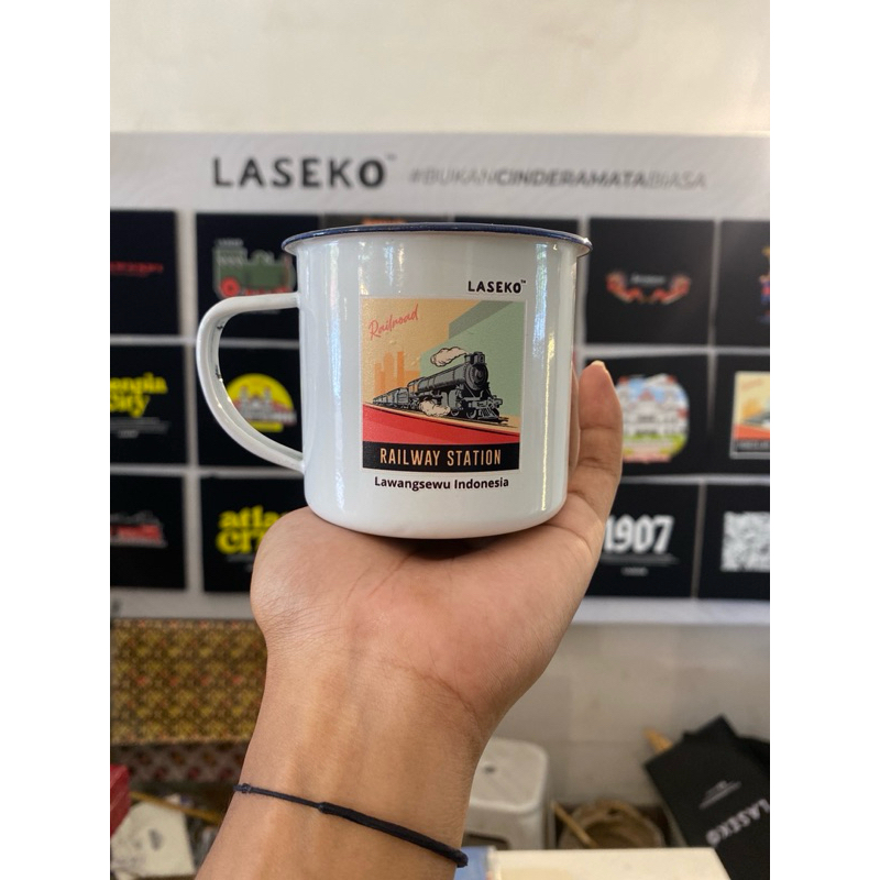 Enamel Mug Large Lawangsewu Semarang sablon decal