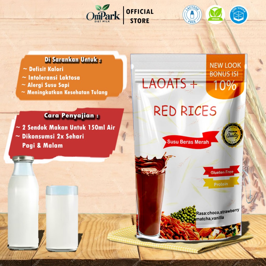 

RB Beras Merah Penurun Berat Badan Low Fat Milk Susu Bubuk Oat Milk Rendah Kalori Untuk Diet Laoats