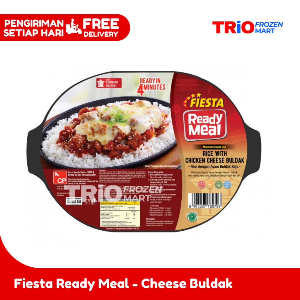 

FIESTA Ready Meal Chicken Cheese Buldak With Rice Korean / Nasi Ayam Buldak Keju Korea