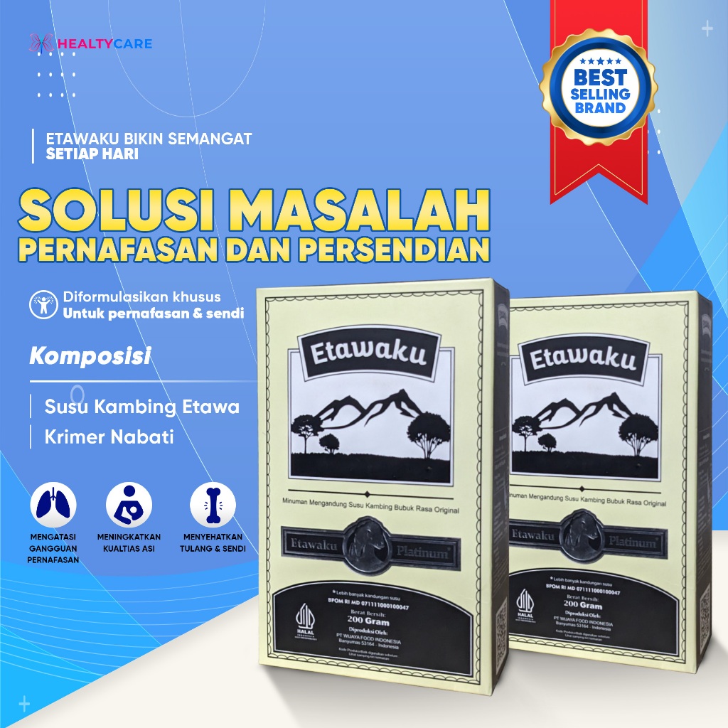 

Etawaku Platinum [Paket 2 Box] - Susu Kambing Etawa Atasi Asma, Batuk Menahun, Nyeri Sendi & Tulang