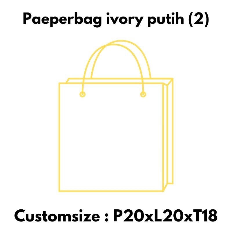 Paperbag Putih Custom (Size : P20x20xT18) Cetak Sablon / Paperbag Custom / Paperbag Nasi Kotak / Pap