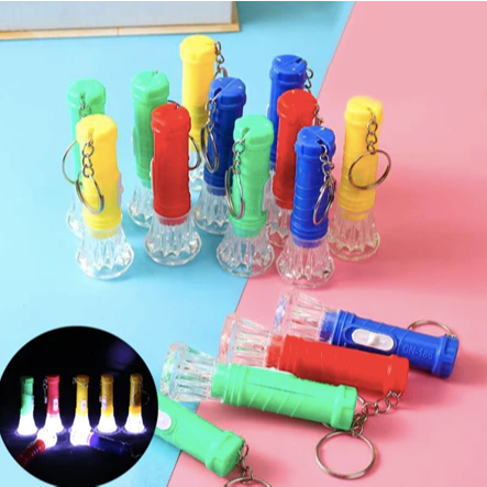 GANTUNGAN KUNCI SENTER | Gantungan Kunci Senter LED Mini Warna Warni / Souvenir Gantungan Kunci Flas