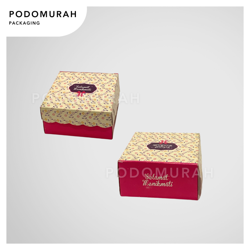 

Dus Donat 10x10x5 / Box Snack Motif Warna Pink Putih "Selamat Menikmati" / Dus Makanan / Meal Box