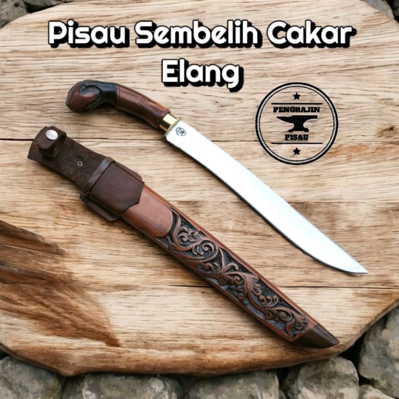 Pengrajin Pisau | Pisau Baja Sup9 Handle Ukiran Kaki Elang Sembelihan Serbaguna Dr.