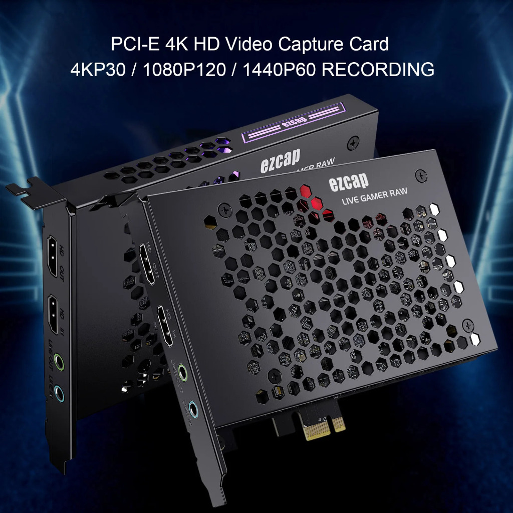 Live Gamer Raw PCIE 4K Video Game Capture Card Merekam & Streaming Langsung