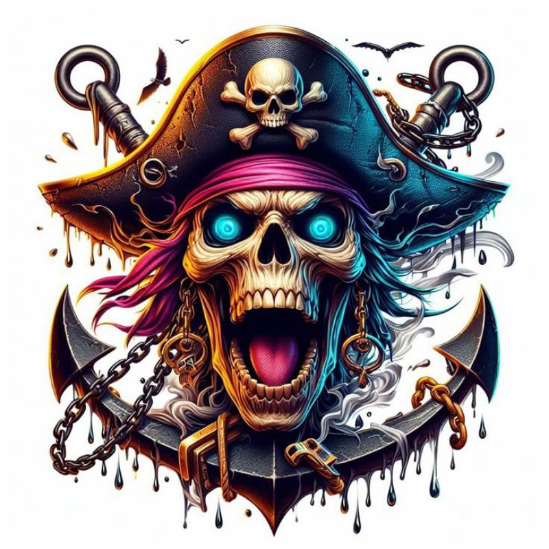 

stiker bajak laut keren, stiker print sudah cutting, anti air, size 15 x 18 cm