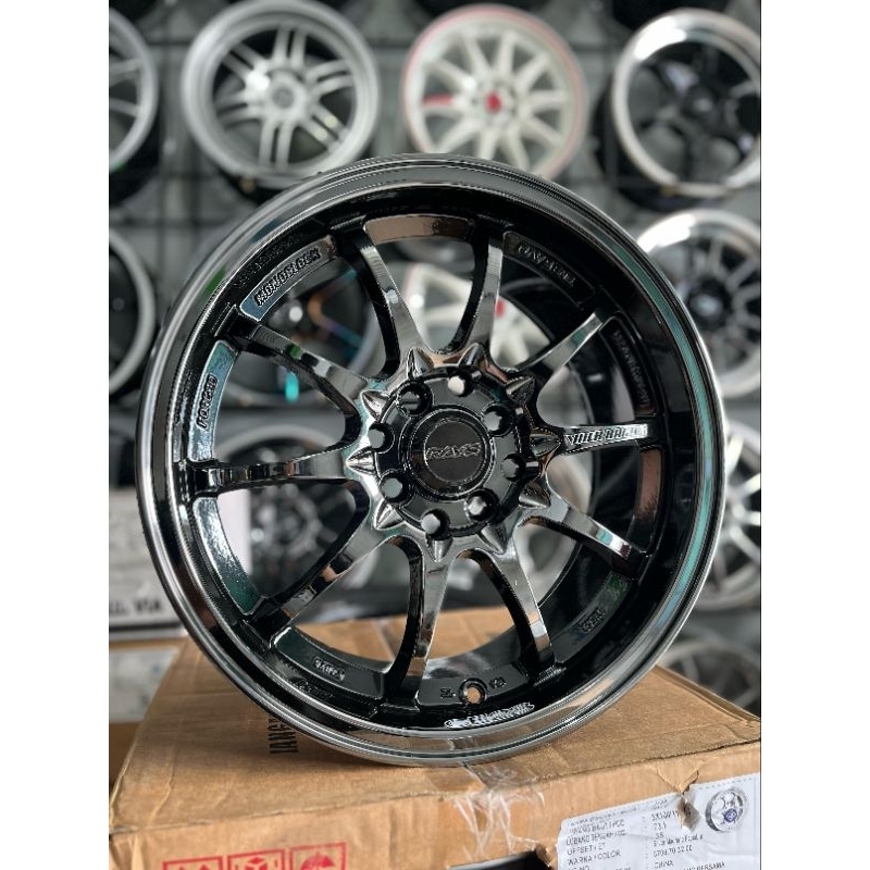 velg mobil ce28 r16 black chrome lebar 7 et40 kondisi baru