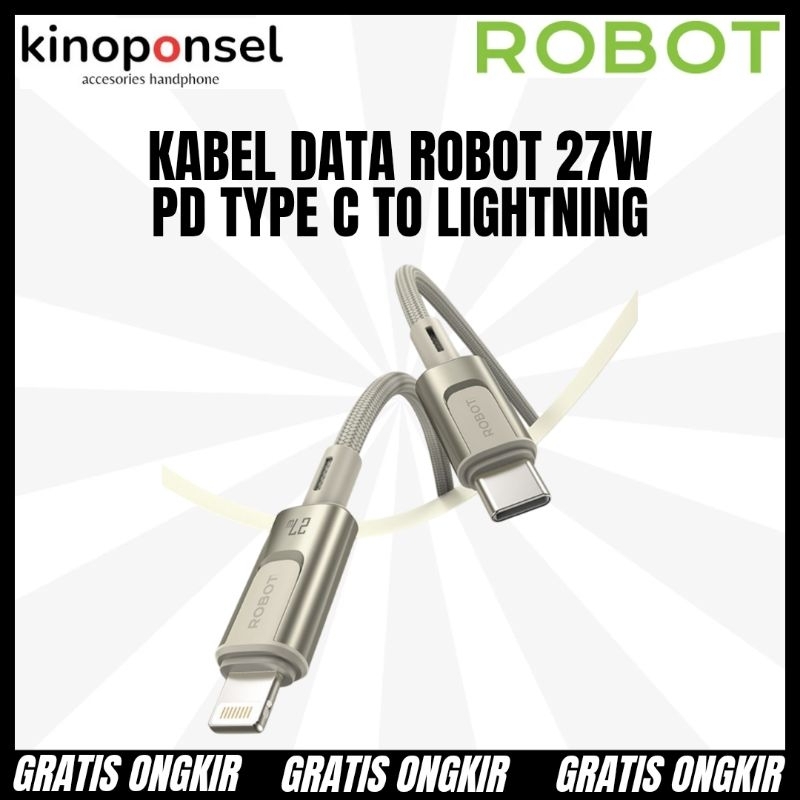 Kabel Charge Hp Robot RZCL100 PD 27W Quick Charge Type C to Lightning | Kabel Charge Casan Cas Hp An