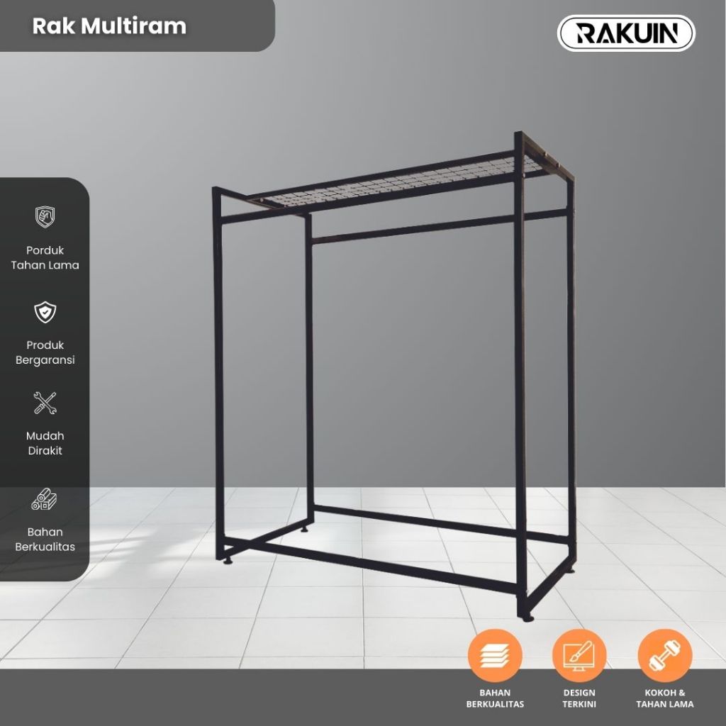 RAK MULTIRAM - RAK BAJU  / GAWANG BAJU UNTUK GAUN , GAMIS , PAKAIAN/ DISPLAY TOKO , BUTIK  - RAKUIN