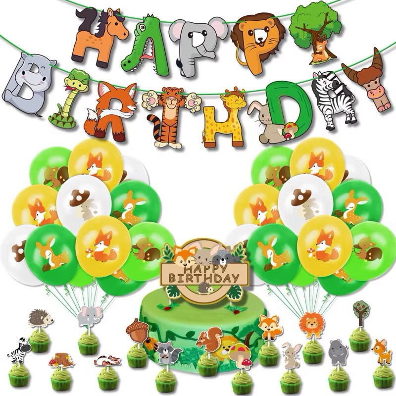 BALON GARLAND DEKORASI ANIMAL JUNGLE PARTY