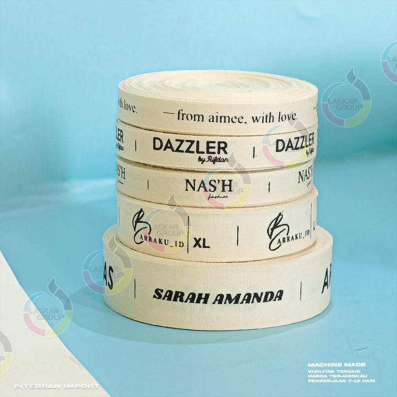 label katun 1,2cm / label piterban / label baju / piterban