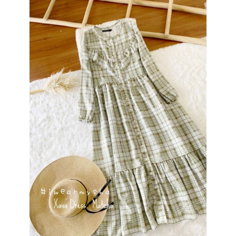 XAVA DRESS MATCHA IWEARMYSHA