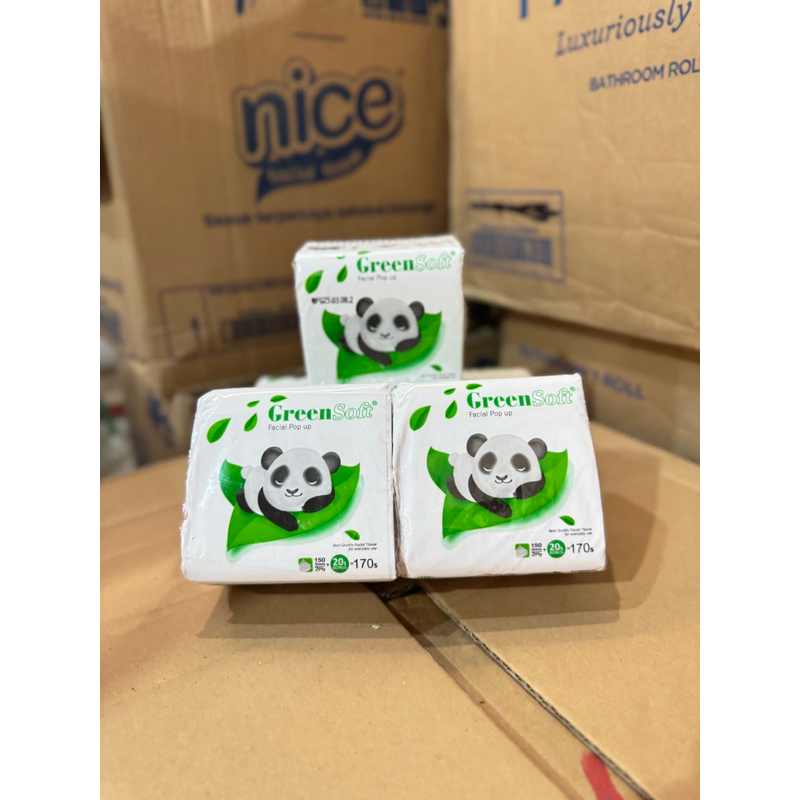 GREEN SOFT FACIAL POP UP TISSUE 170SHEETS