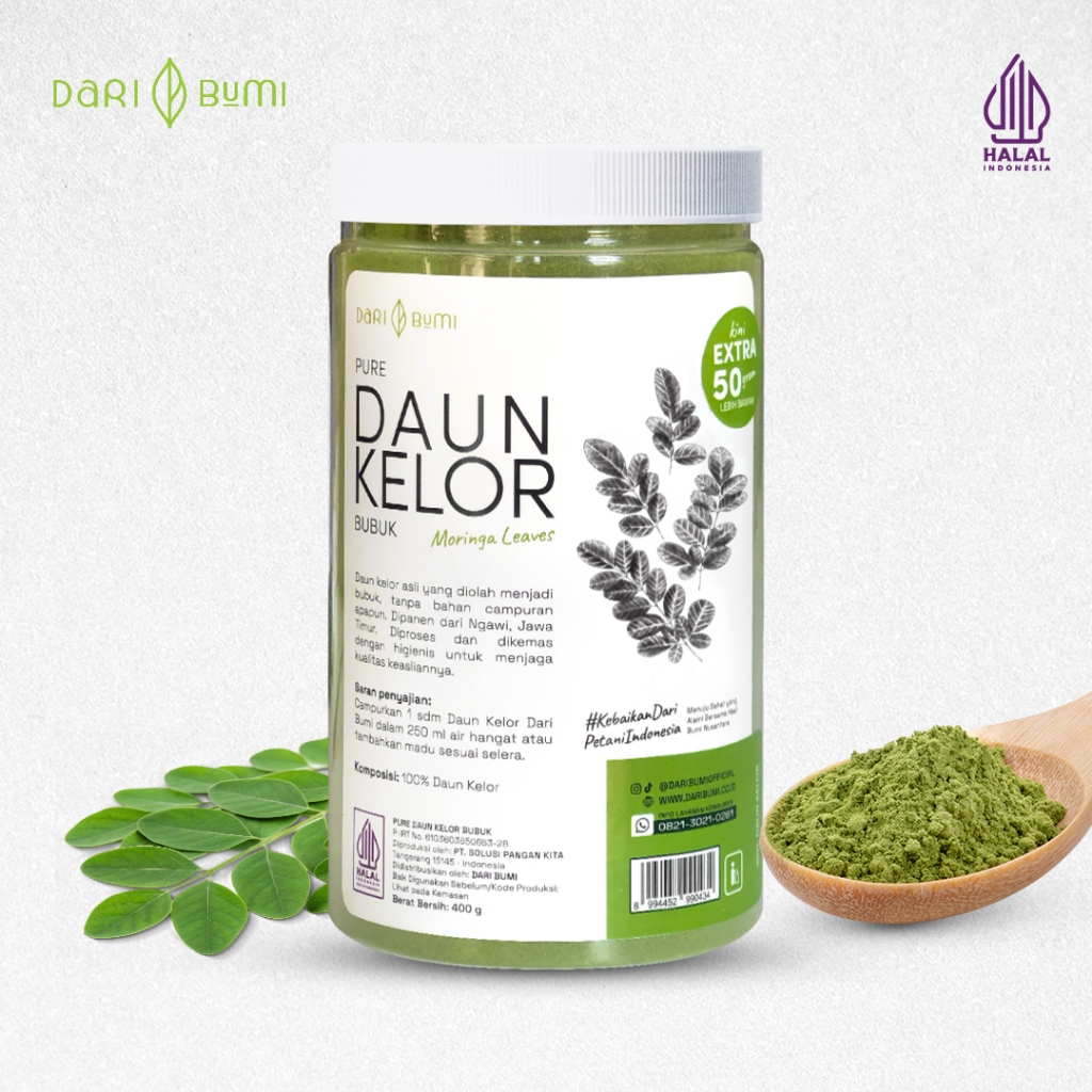 

RB Bubuk Moringa Daribumi 400 gr Pure Serbuk Daun Kelor Premium Organic