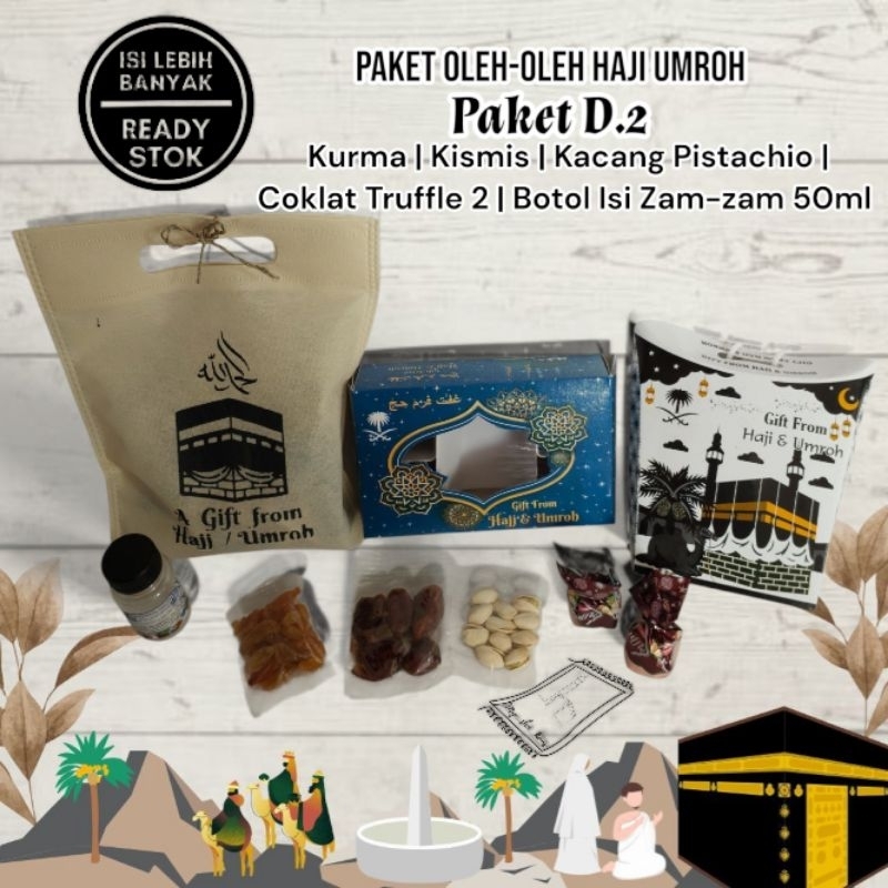 

Paket D2 Oleh oleh haji umroh berkualitas kurma kismis pistachio coklat zam-zam