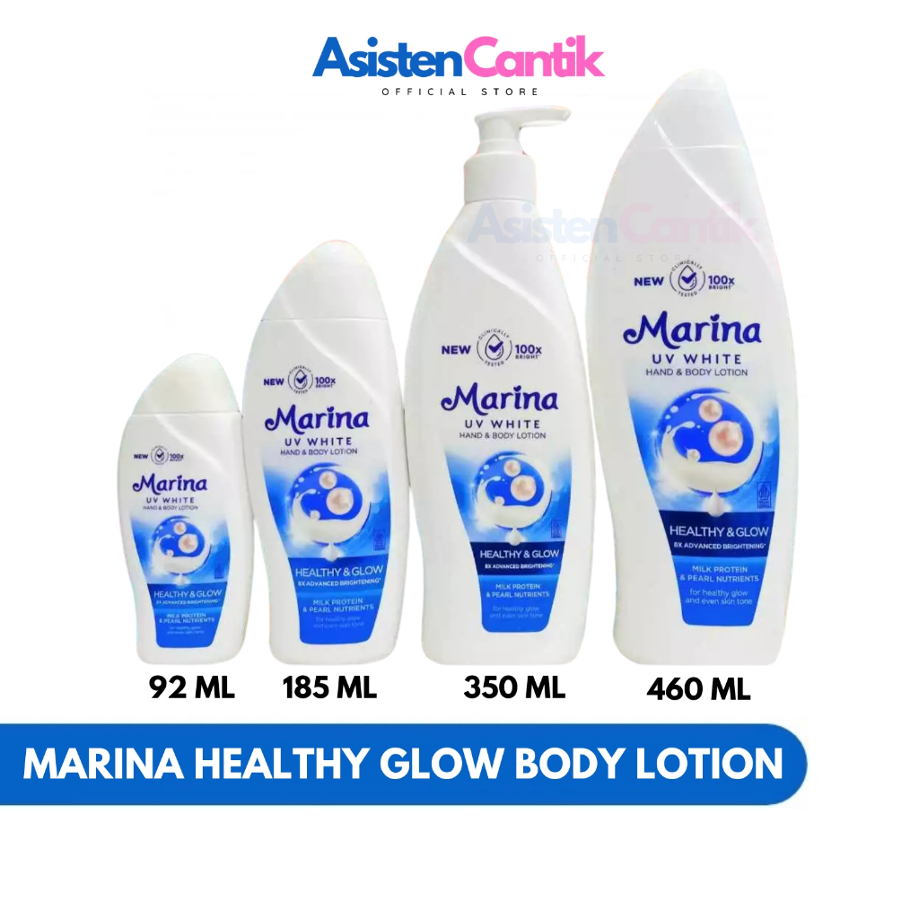MARINA UV White Healthy & Glow Hand Body Lotion | Marina Biru Body Lotion | Asisten Cantik