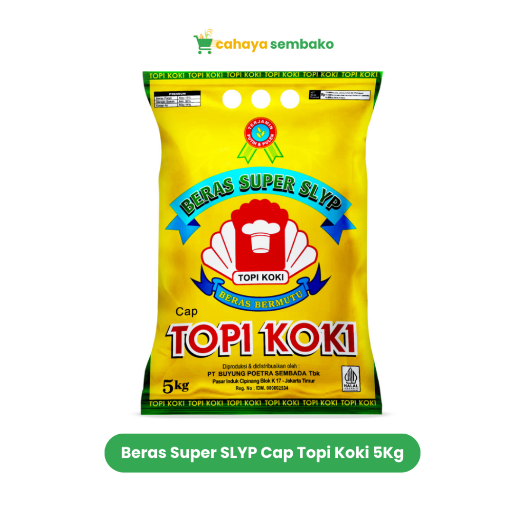 

Beras Super SLYP Cap Topi Koki 5Kg