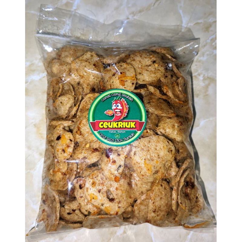 

Basreng koin gurih, pedas, dan wangi daun jeruk per 250gram