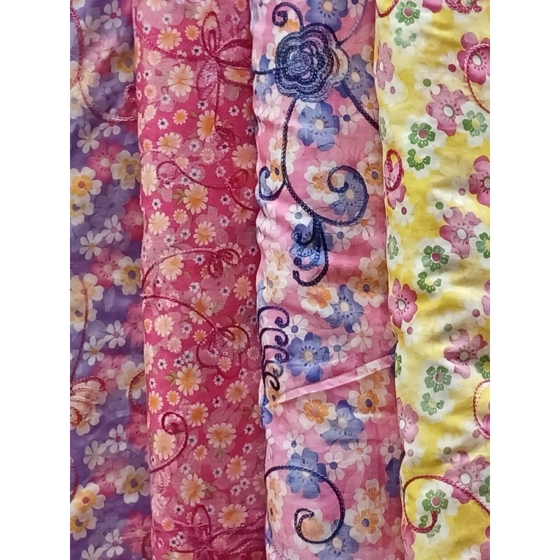 kain katun paris 1.5m | kain katun motif bunga | kain katun bordir |