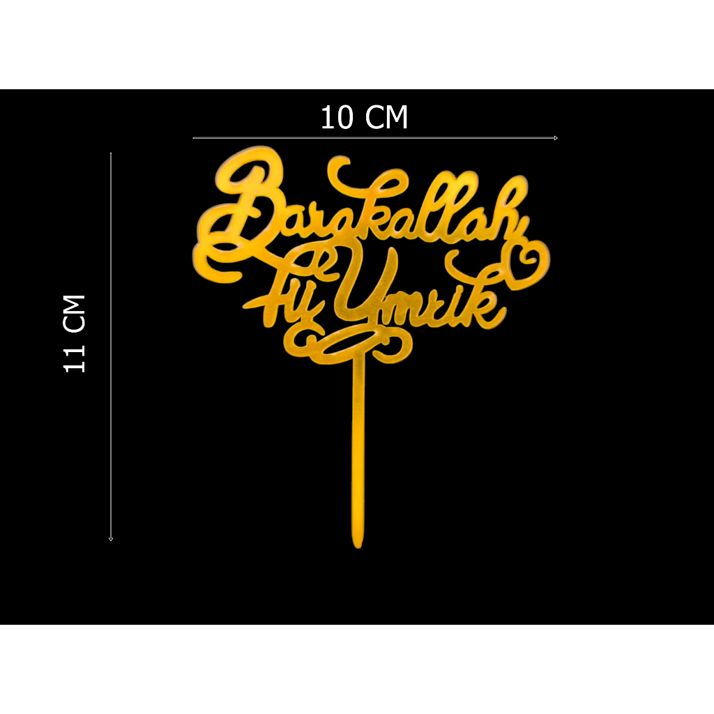 cake topper akrilik barakallah fii umrik acrylic topper