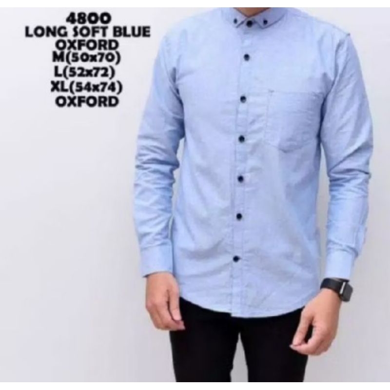 M.collection/kemeja pria dewasa/kemeja pria lengan panjang/kemeja pria soft blue/kemeja polos soft b