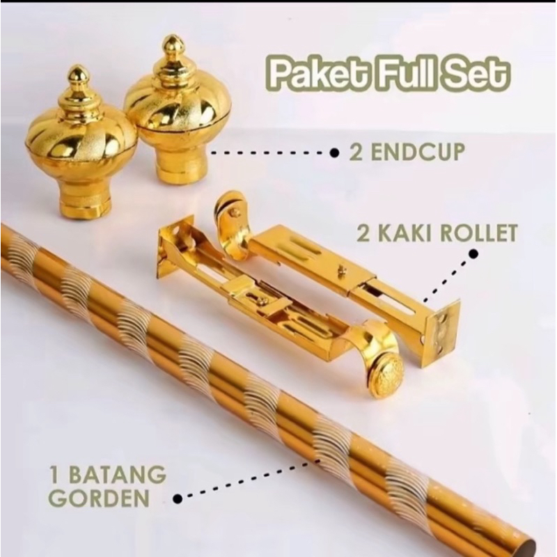 Batang atau tiang gorden gold. ukuran 1 meter dan 1setengah meter
