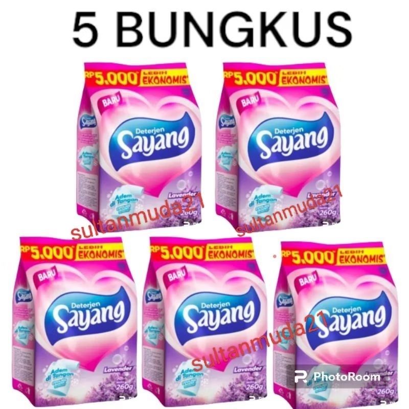 ( PAKET 5 PACK ) deterjen sayang / deterjen bubuk / deterjen sayang bubuk