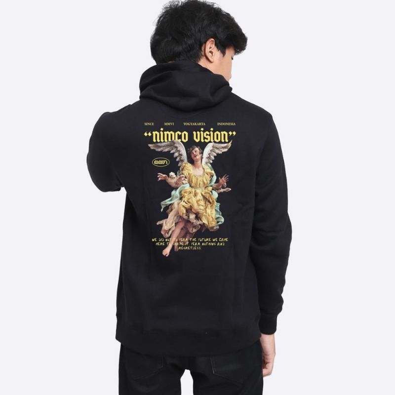 nimco Hoodie black unisex _ sweater pria wanita