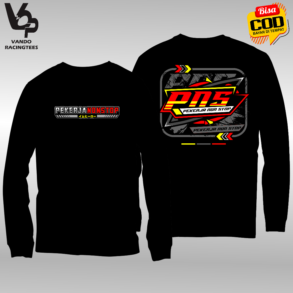 Kaos Racing Hell Pekerja Non Stop Lengan Panjang Pria Tshirt Distro Longsleeve Motor Herex Otomotif