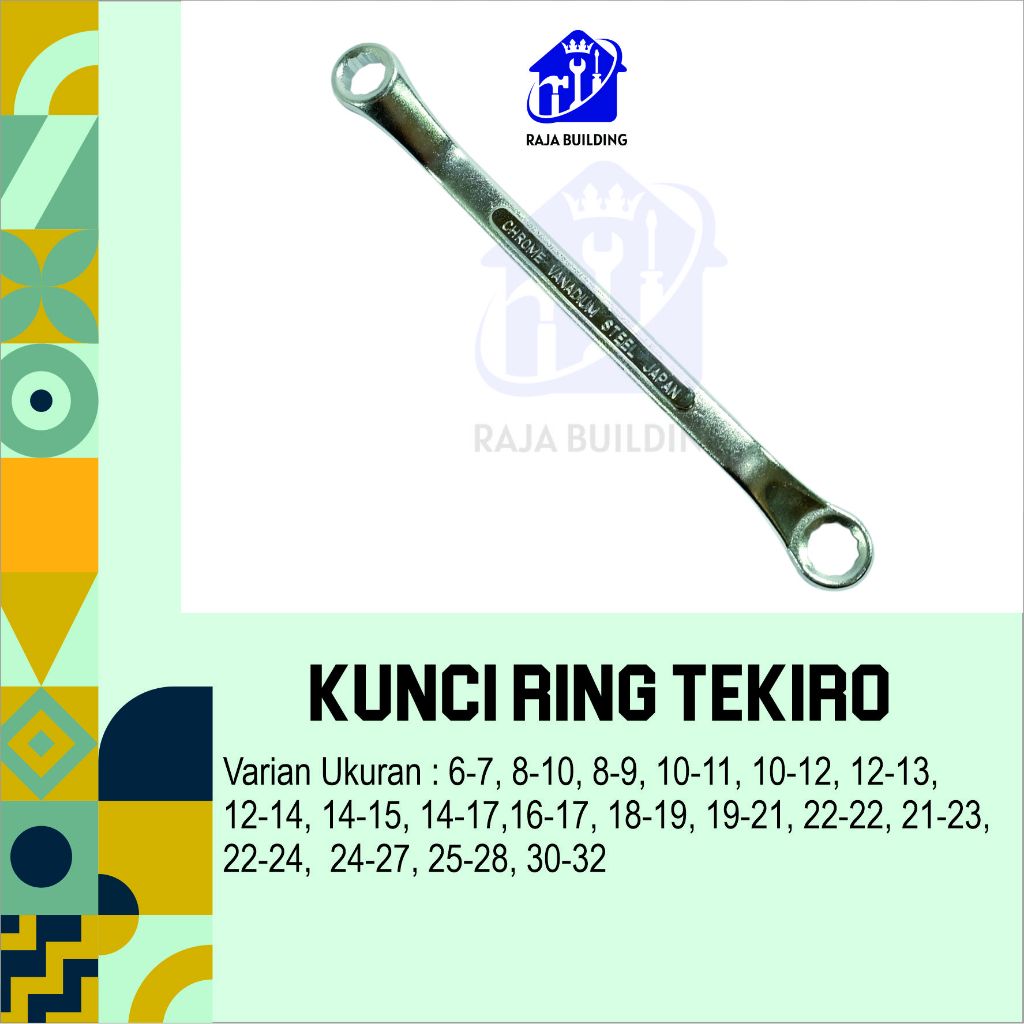 KUNCI RING TEKIRO / KUNCI RING TEKIRO 6 -32mm / KUNCI BAUT TEKIRO / KUNCI RANTAI RING