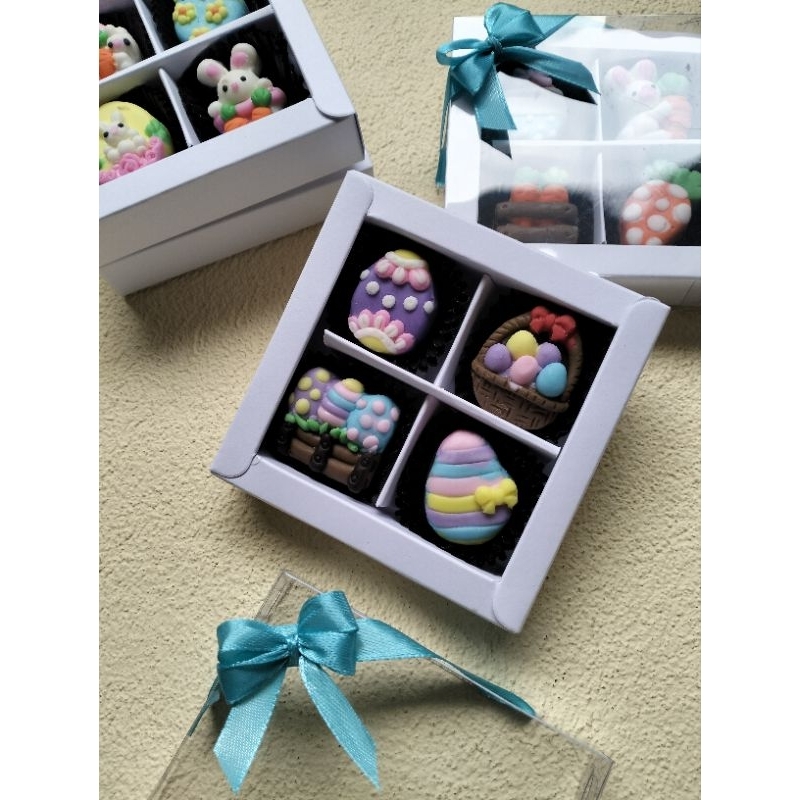 

Telur paskah cokelat karakter souvenir easter telur dan kelinci isi 4